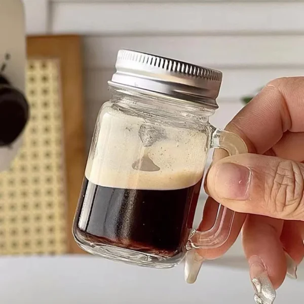 Mini Mason Jar For Jam Honey Portable Leakproof Coffee Milk Juice Bottle With Lid Home Party Bar Vodka Spirits Shot Glass