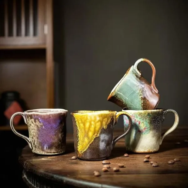 Creative Coarse Pottery Coffee Mug Breakfast Milk Mug Retro Handgrip Water Cup Kitchen Drinkware Accessories